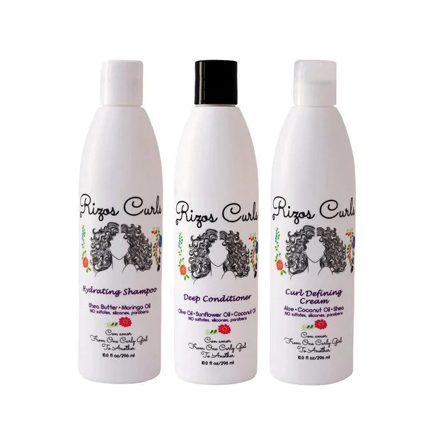 Rizos Curls Hydrating Shampoo, Deep Conditioner & Curl Defining Cream Kit